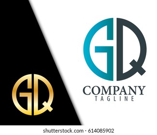 Initial Letter GQ With Linked Circle Logo