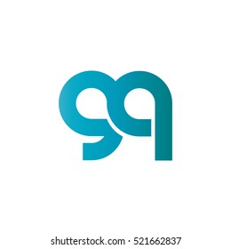 Initial Letter GQ Linked Design Logo Blue