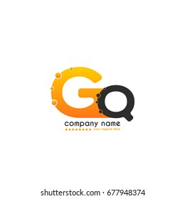 Initial Letter GQ linked design with bubble in orange color. Vector icon symbol logo illustration eps10