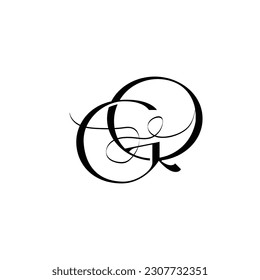 Initial letter GQ logo design