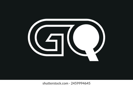 Letra inicial GQ Logo Design. Diseño de Logo GQ. Logo GQ creativo y moderno.
