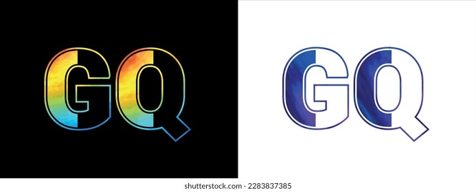 Letra inicial logotipo GQ Plantilla de diseño vectorial de iconos. Logotipo de lujo premium para la identidad empresarial