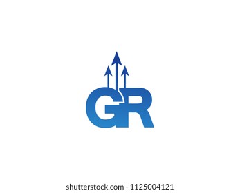 Initial Letter GR Arrow Chart Finance Business