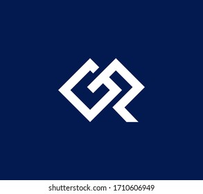 Letra inicial GR o GA vinculada. Monograma de diseño del logotipo del vector.
