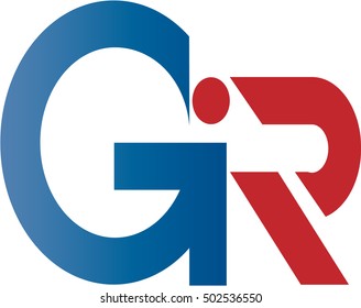 initial letter GR linked design logo