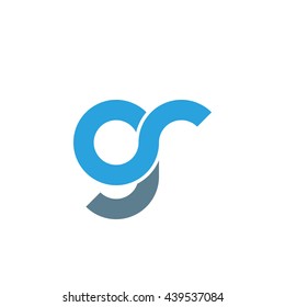 initial letter gr linked round lowercase logo blue
