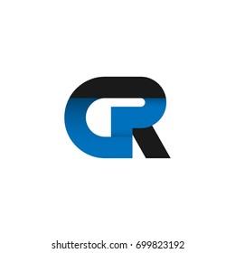 Initial letter GR logo design concept in blue and black color