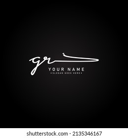 Initial Letter GR Logo - Handwritten Signature Logo