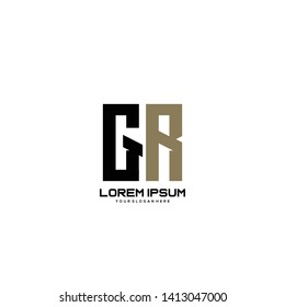 Initial letter GR minimalist art logo vector