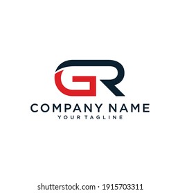 Initial Letter GR or RG typography logo design vector