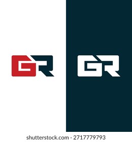 Letra inicial GR tipografía diseño de logotipo Ilustración Vector de stock.