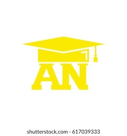 AN initial letter with graduation cap