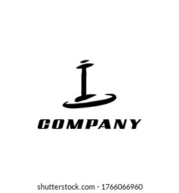 Initial I letter with graffiti tag style for business logo design template