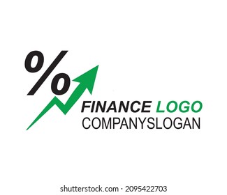 % Initial Letter Graphic Growth arrow Logo Idea for finance, accounting, management, commerce, economy Company branding logo, the financial and marketing company, vector illustration 