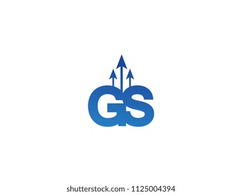 Initial Letter GS Arrow Chart Finance Business