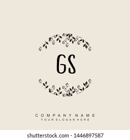 Initial letter GS beautiful handwriting logo vector template