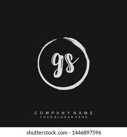 Initial letter GS beautiful handwriting logo vector template