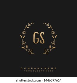 Initial letter GS beautiful handwriting logo vector template