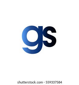 Initial letter GS blue black gradation color logo