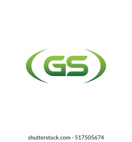 initial letter GS brackets uppercase logo green element template design