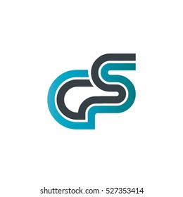 Initial Letter GS CS Linked Design Logo Blue Black