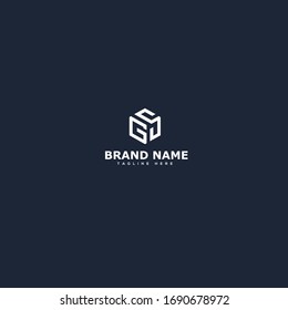 Letra inicial logotipo de diseño GS