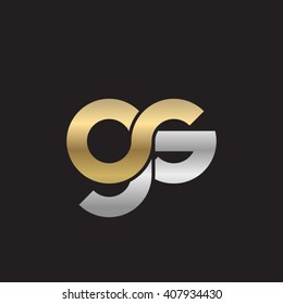 initial letter gs linked circle lowercase logo gold silver black background
