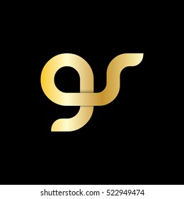 Initial Letter GS Linked Logo Design Gold