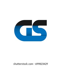 Initial letter GS logo design concept in blue and black color