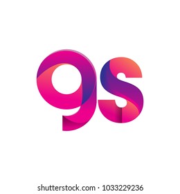 Initial Letter GS Logo Lowercase, magenta and orange, Modern and Simple Logo Design.