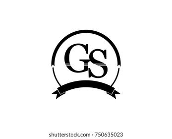 initial letter GS logo monogram retro black