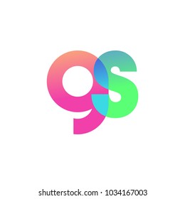 Initial Letter GS Lowercase Logo green, pink and Blue, Modern and Simple Logo Design.