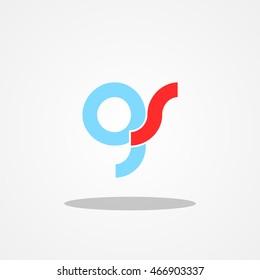 Initial letter GS lowercase logo design template blue sky red