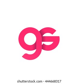 initial letter gs modern linked circle round lowercase logo pink