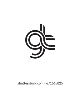 Initial letter gt, linked outline rounded lowercase, monogram black