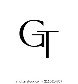 Diseño del logotipo GT de la letra inicial