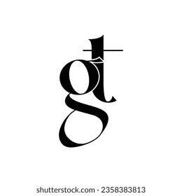 Diseño del logotipo de gt letra inicial creativo símbolo moderno monograma