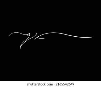 Initial Letter gt Logo - Handwritten Signature Logo
