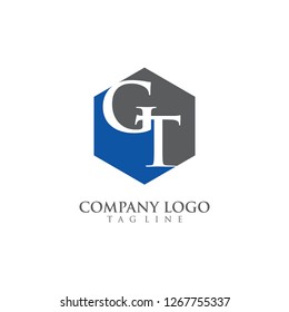 Initial Letter gt, tg Logo design Template Design vector