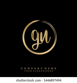 Initial letter GU beautiful handwriting logo vector template