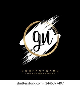 Initial letter GU beautiful handwriting logo vector template