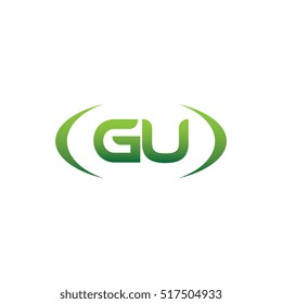 initial letter GU brackets uppercase logo green element template design