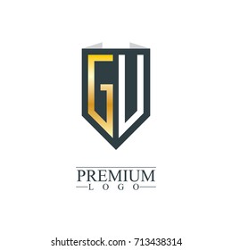 Initial Letter GU Company Design Logo Template