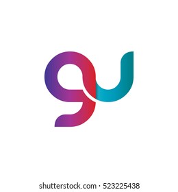 Initial Letter GU Linked Design Lowercase Logo