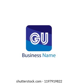 Initial Letter GU Logo Template Design