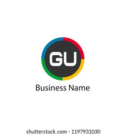 Initial Letter GU Logo Template Design