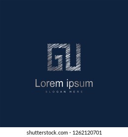 Initial Letter GU Logo Template Vector Design