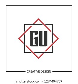 Initial Letter GU Logo Template Design