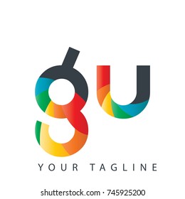 Initial Letter GU Rounded Design Logo