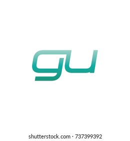 initial letter gu thin logo design